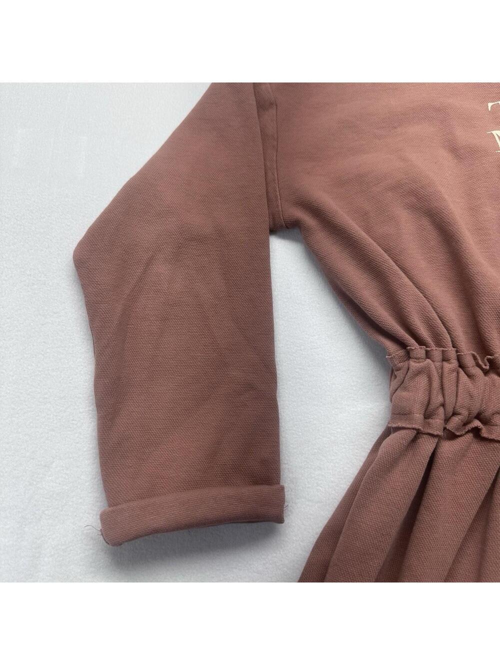 Zara Kids T-Shirt Dress Girls 11/12 Mauve Tout est Magique Long Sleeve Knit - Picture 5 of 10